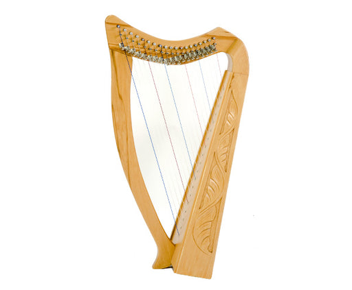 Standing Pixie Harp 19 String Carved Beechwood with Bag