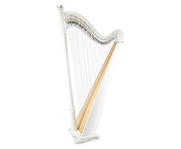 Pillar Harp 38 String Ashwood with Bag - White