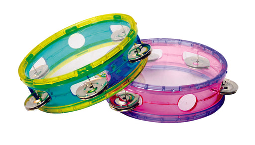 CPK Transparent Plastic 6" Tambourine with 5 Pairs of Jingles (2 Colours)