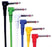 6 x 3 Foot Patch Lead Cables Right Angle Pack 6 Colours