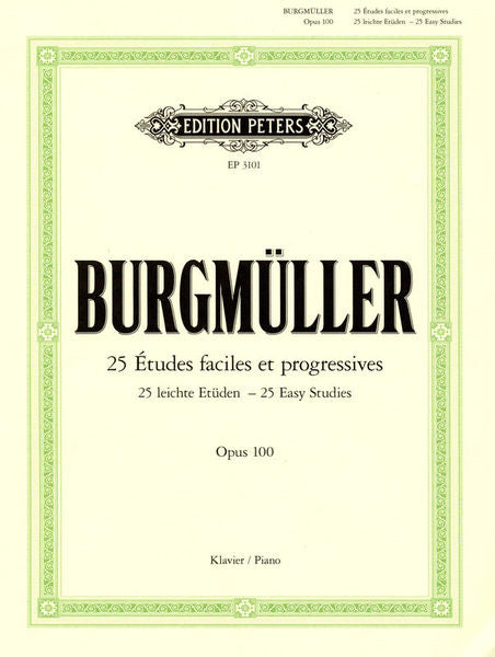 Burgmüller 25 Easy Studies - 25 Études faciles at progressives Op. 100