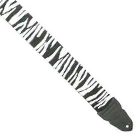 Guitar Strap Black and White Zebra Design