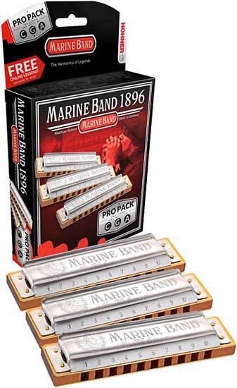 Hohner Marine Band 3-Pce Harmonica Pro Pack in the Keys C, G, A