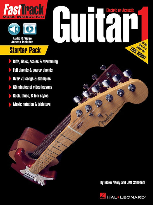 FastTrack Guitar Starter Pack Method Book 1 with Audio & Video Online