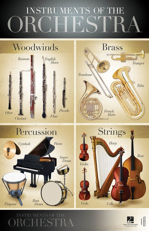 Instruments of the Orchestra Poster — Crescendo Music Perth, Australia