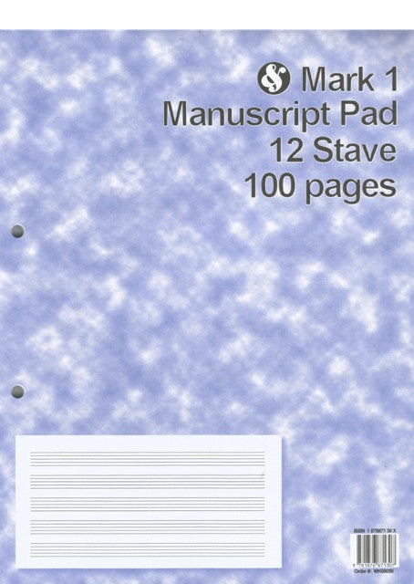 Mark 1 Manuscript Pad 12 Stave 100 Pages