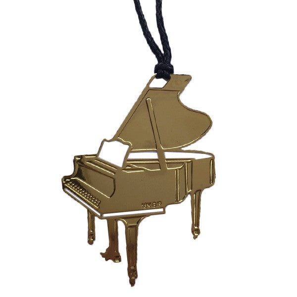 Gold Metal Music Bookmark - Piano