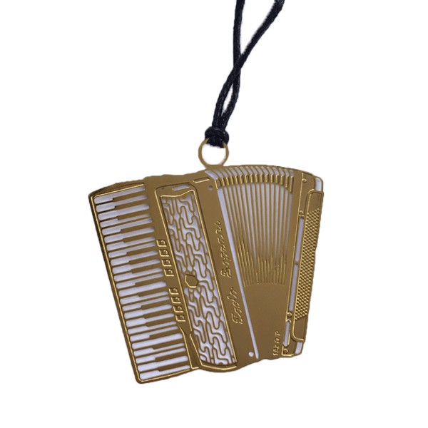 Gold Metal Music Bookmark - Accordion