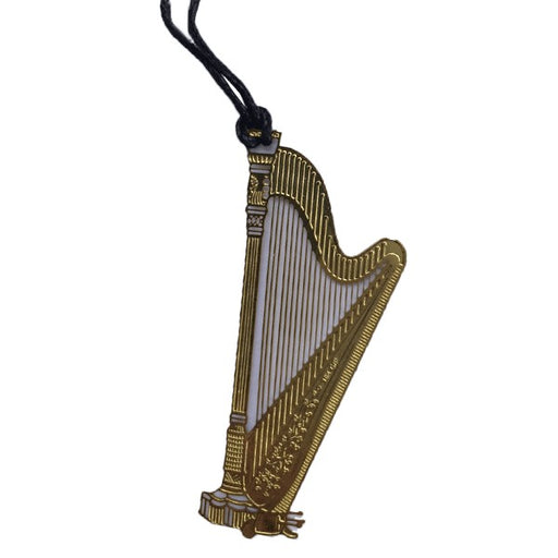 Gold Metal Music Bookmark - Harp