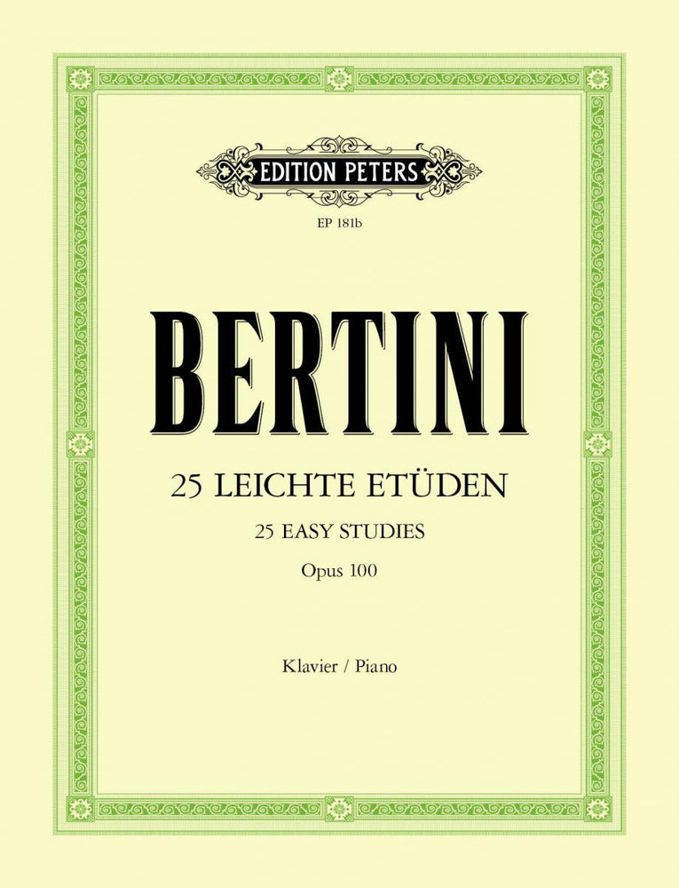 BERTINI 25 Easy Studies Without Octaves Op.100