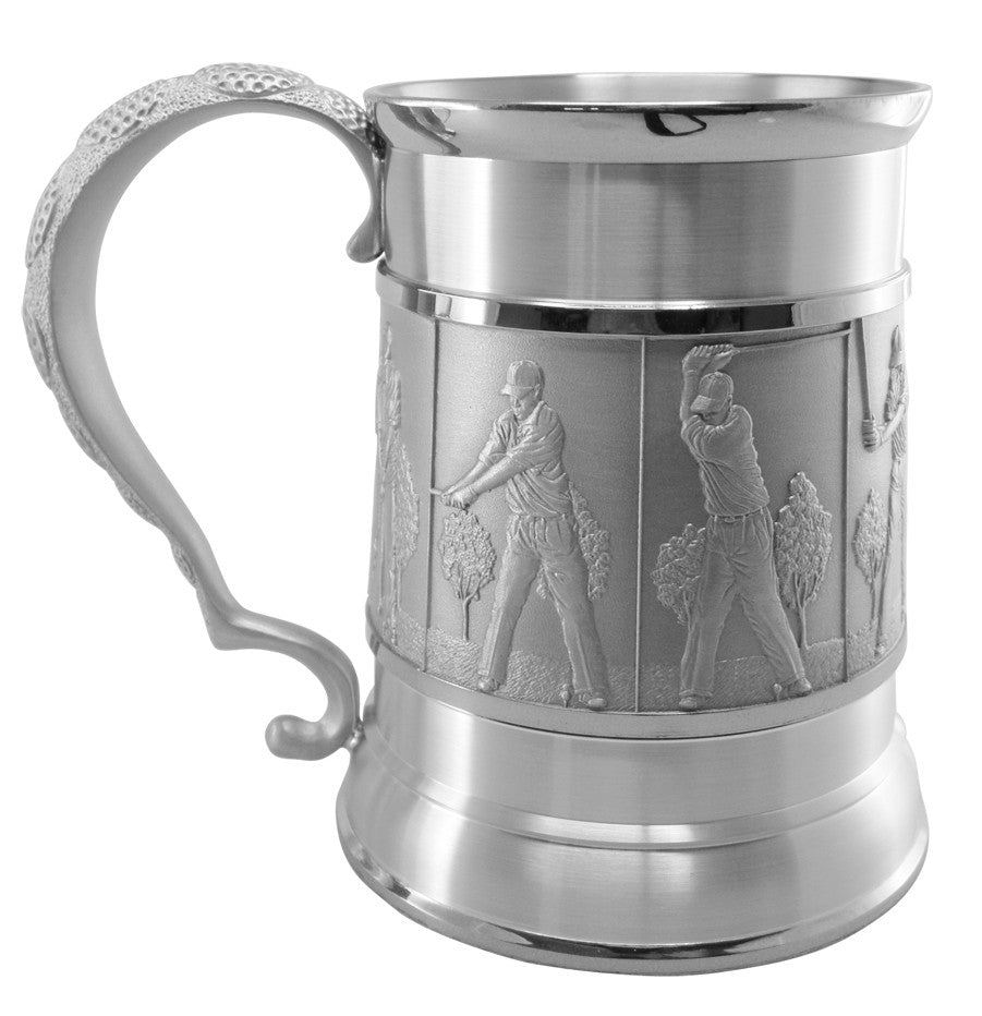 Golf Swing Carved Beer Mug