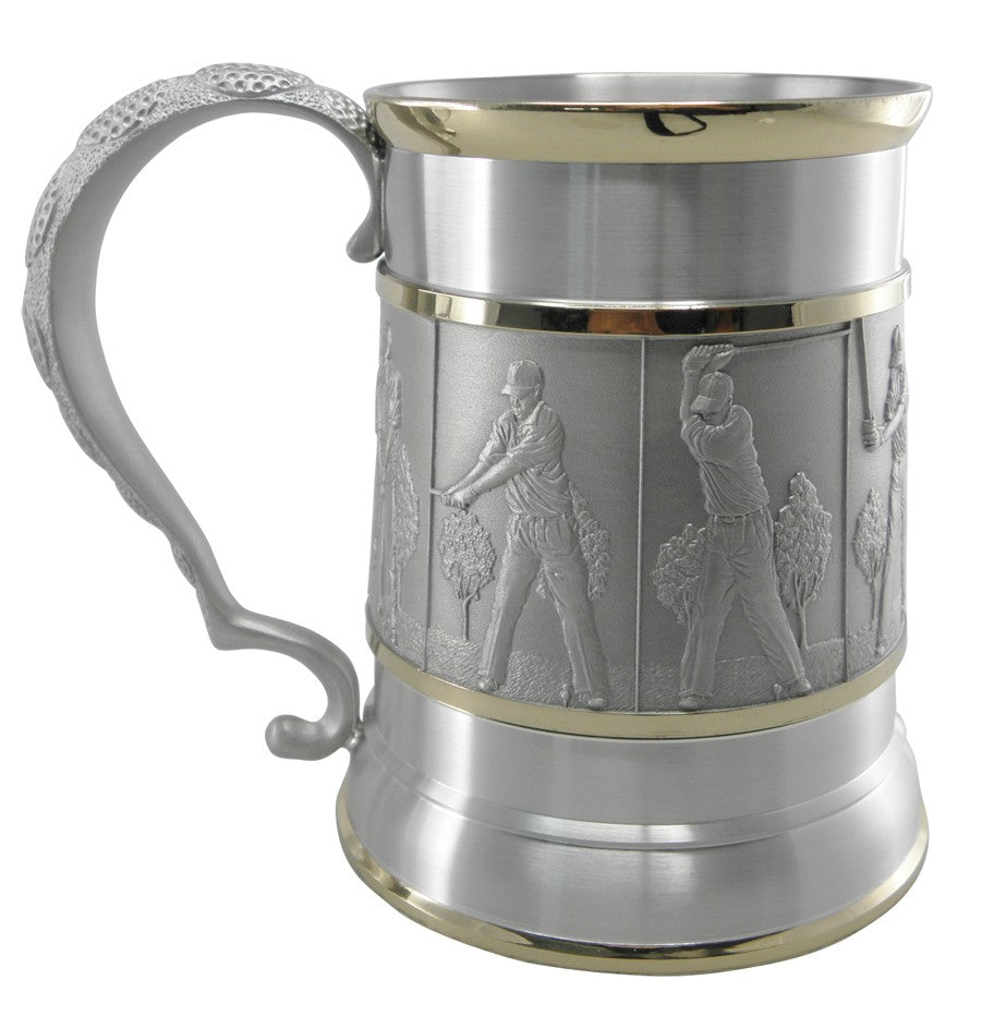 Golf Swing Carved Beer Mug