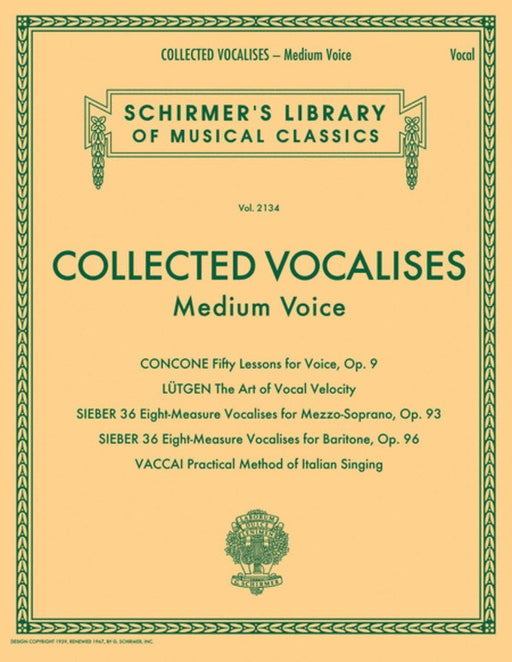 Collected Vocalises Medium Voice