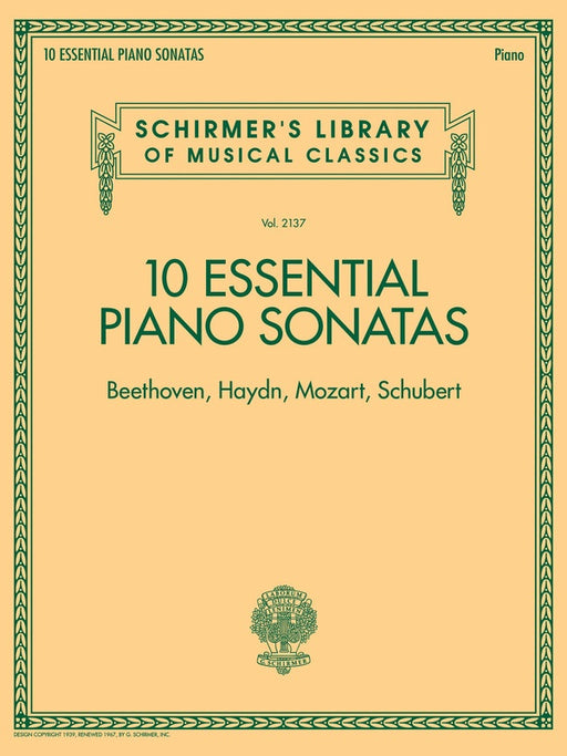 10 Essential Piano Sonatas Schirmer Edition
