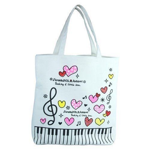 Music Tote Bag Hearts