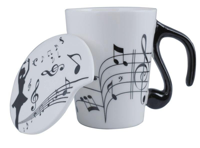 Tall Music Mug w Lid Treble