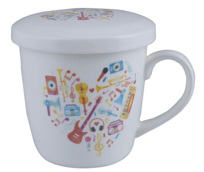 Music Mug with Lid Heart