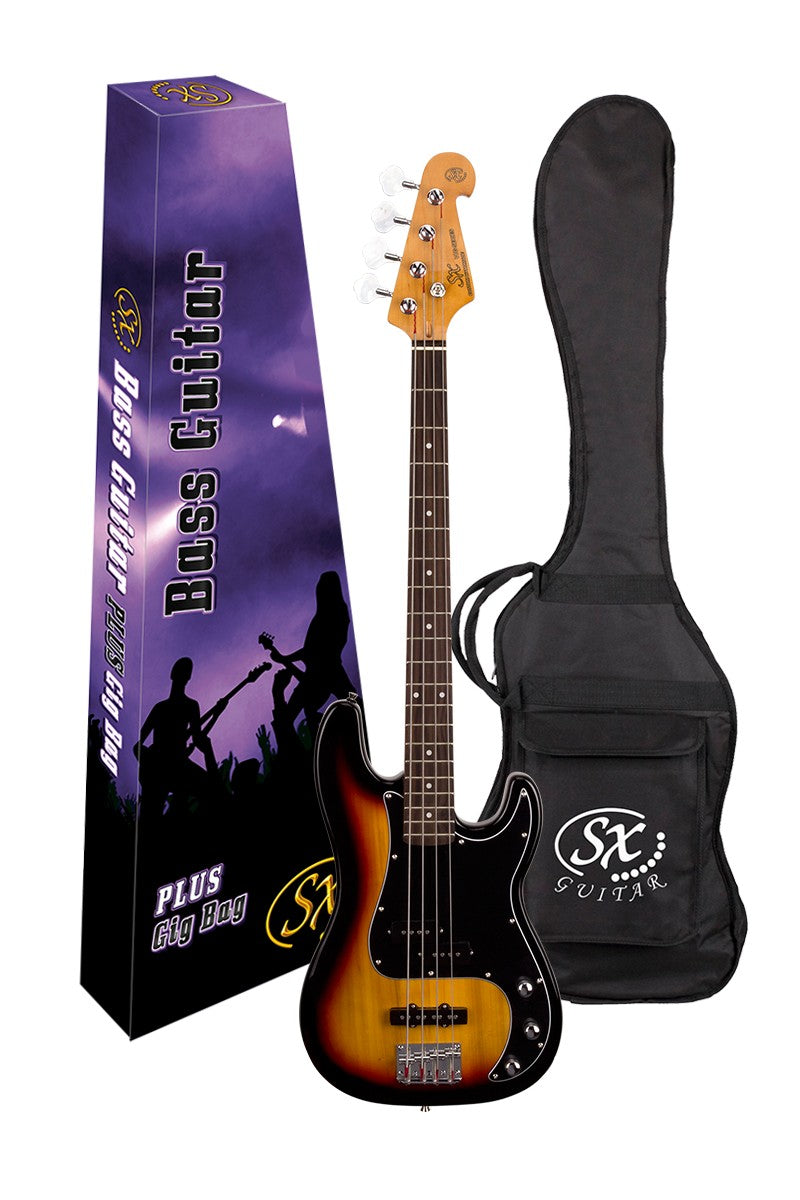 Essex PJ Style Bass Guitar - 3 Tone Sunburst