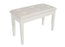 Piano Stool White Wooden Bench W/Buttoned Vinyl