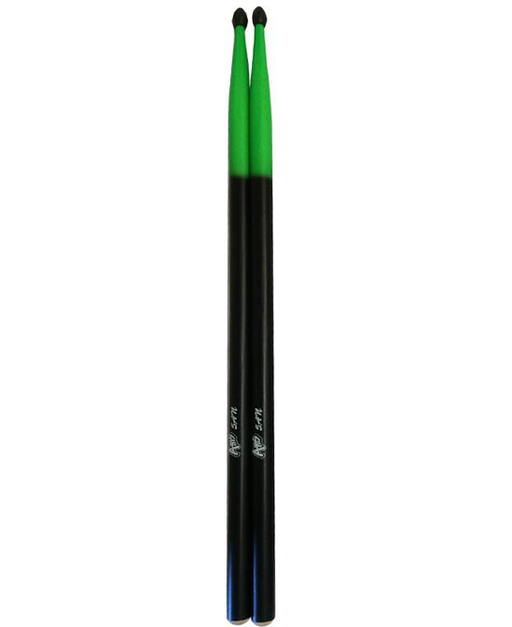 CPK 5A Drumsticks with Nylon Tip Black and Green