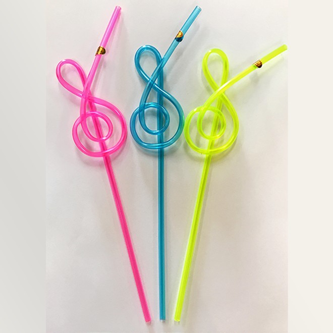 Music Note Plastic Cups With Lids and Straws: Music Party Plastic