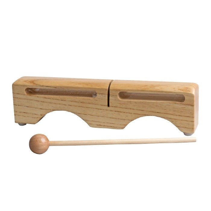 Mano Double Wood Tone Block 9 1/2 Inch with Beater