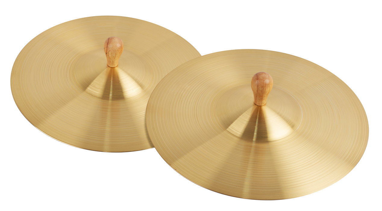 9 1/2 Inch Brass Cymbals with Wooden Knobs