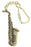 Keyring with Saxophone in Brass by