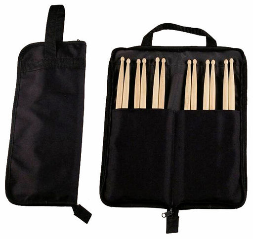 Maxtone Drum Stick Package - Stick Bag and 6-Pairs of 5A Wood Tip Drumsticks