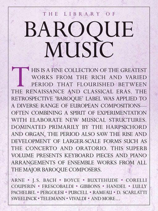 The Library of Baroque Music - Piano Solo