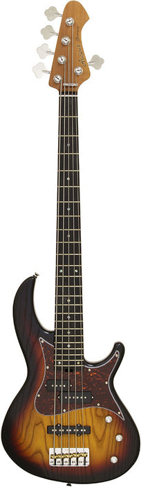 Aria 313MK2 Detroit Series Electric Bass Guitar in Open-Pore Sunburst Finish