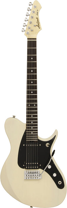 Aria JET-1 Series Electric Guitar in See-Thru Vintage White