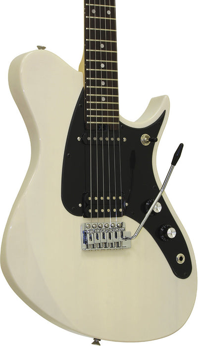 Aria JET-1 Series Electric Guitar in See-Thru Vintage White