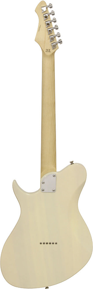 Aria JET-2 Series Electric Guitar in See-Thru Vintage White
