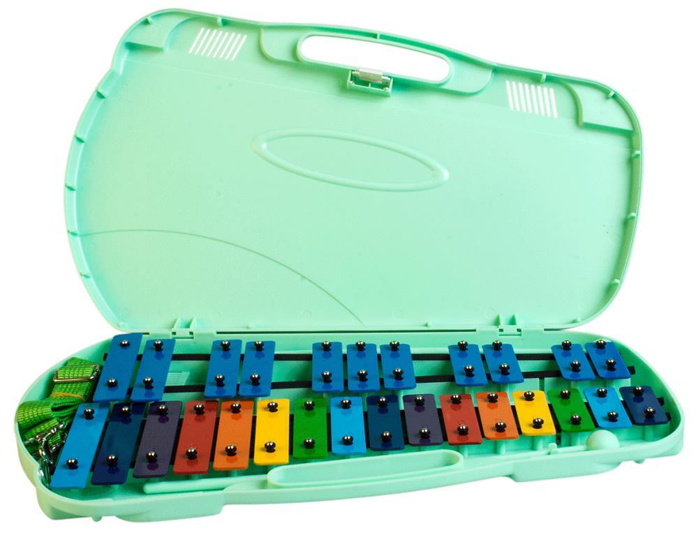Glockenspiel 27 Note Angel (Coloured Bars with Green Case)
