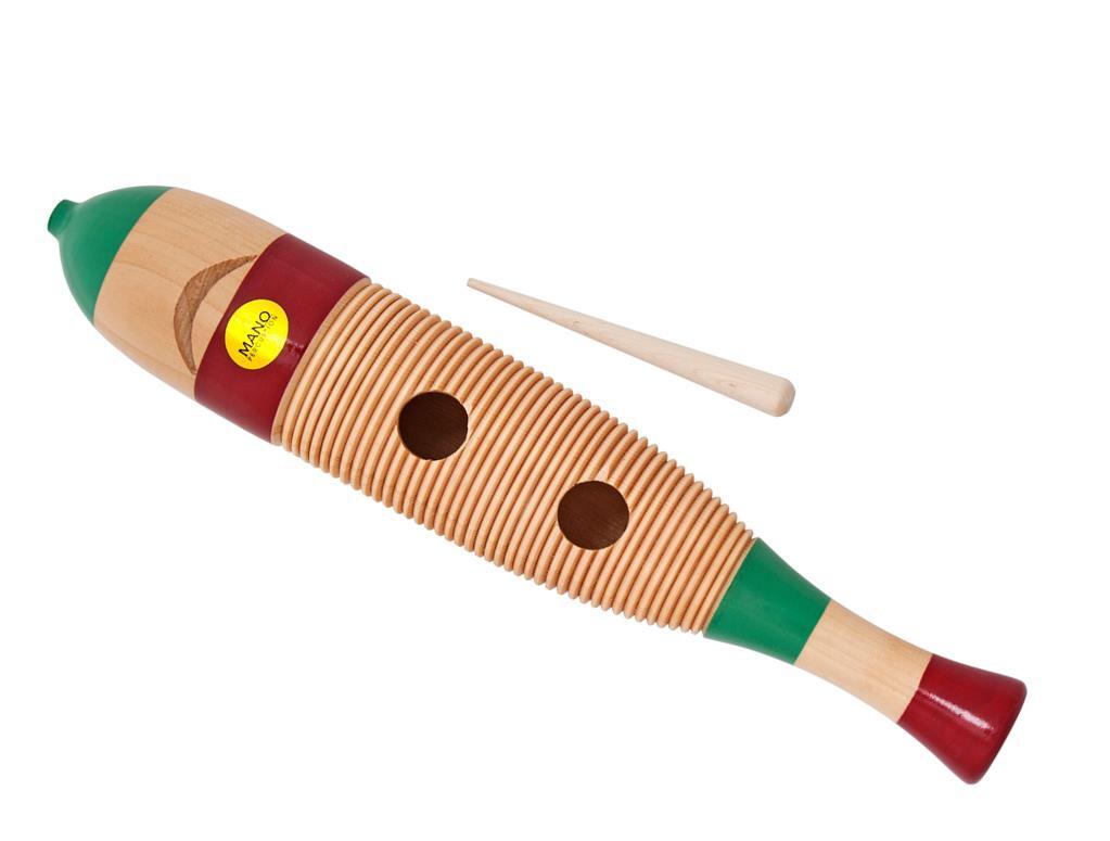 Mano Percussion Large Fish Guiro Wood 16 Inch with Stick