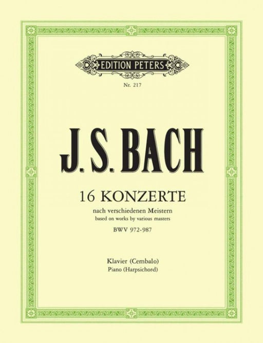 BACH 16 Concertos based on works by various masters BWV 972-987
