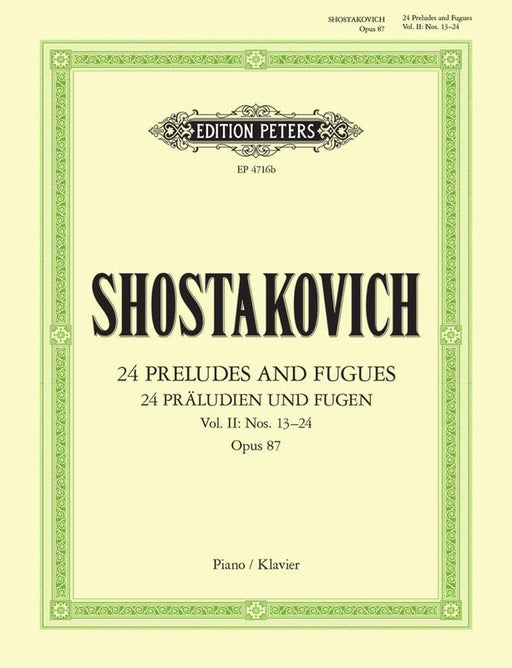 SHOSTAKOVICH 24 Preludes and Fugues Op. 87 Vol. 2 Nos. 13-24
