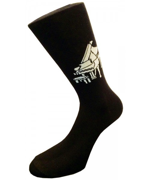Music Notes Socks High Ankle Black (5 designs)
