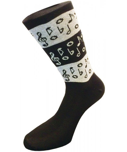 Music Notes Socks High Ankle Black (5 designs)