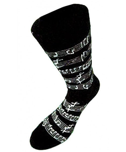 Music Notes Socks High Ankle Black (5 designs)