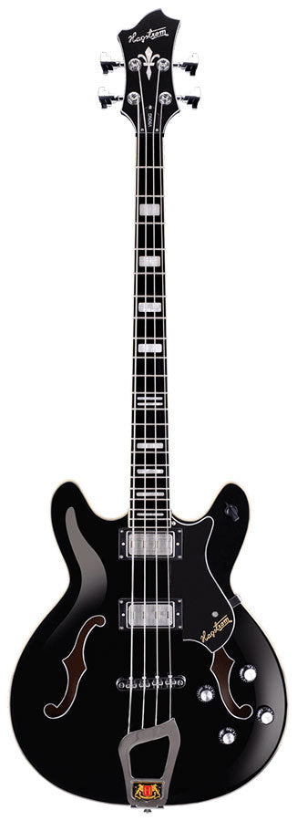 Hagstrom Viking Semi-Hollow Bass Guitar in Black Gloss