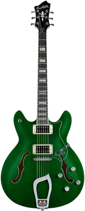 Hagstrom Viking Deluxe Custom Limited Edition Semi-Hollow Guitar in Metallic Emerald Green