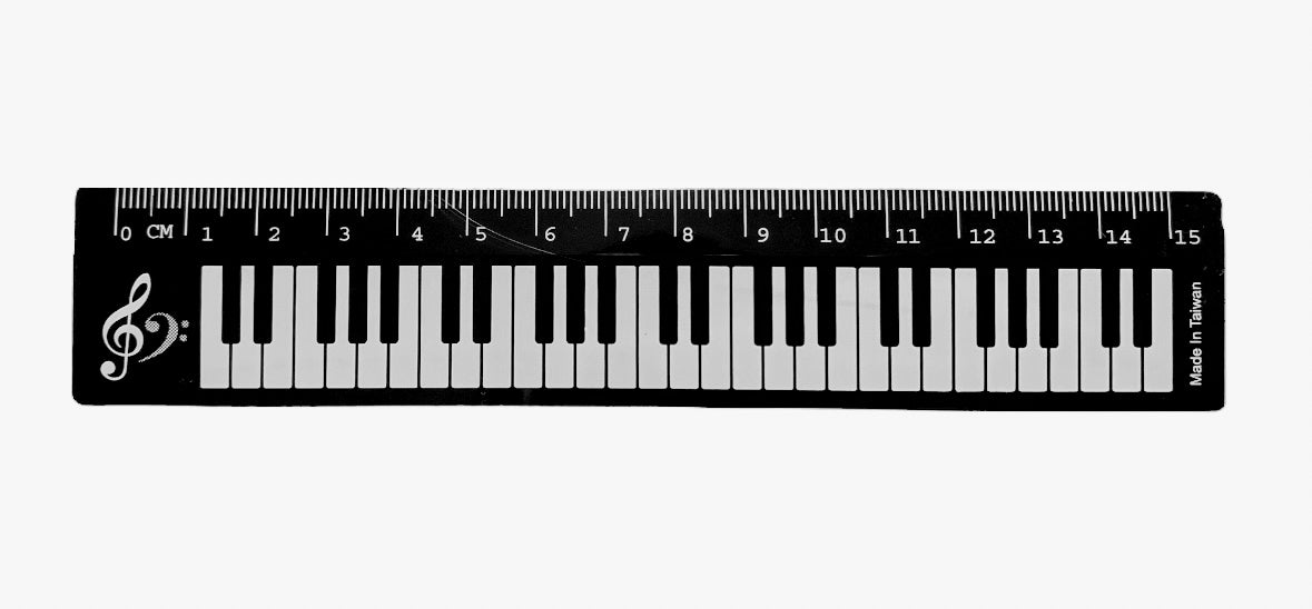Piano Themed Ruler 15cm — Crescendo Music Perth, Australia