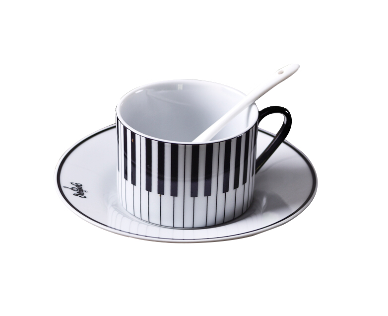 Keyboard Design Coffee Cup and Saucer