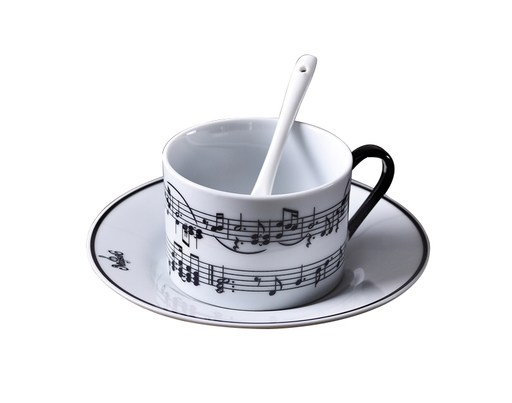 Music Notes Coffee Cup and Saucer