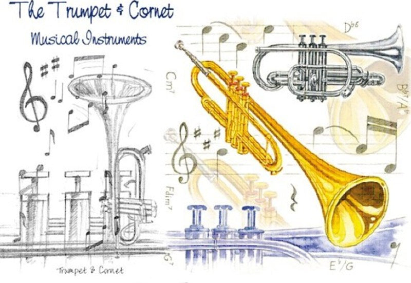 Christmas Greetings Card - Trumpet Cornet
