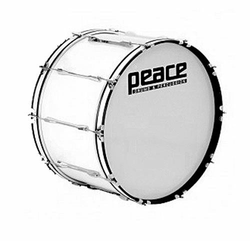 Peace 10-Lug Marching Bass Drum in White (22 x 10")