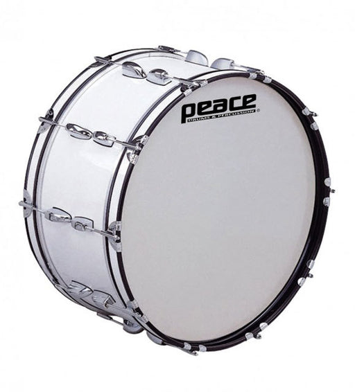 Peace 20-Lug Marching Bass Drum in White (26 x 10")