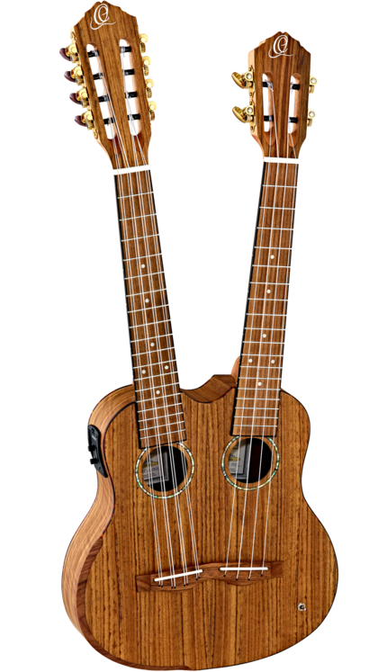 Ortega Double Neck Tenor Ukulele 'Hydra' Mahogany w/ Pickup